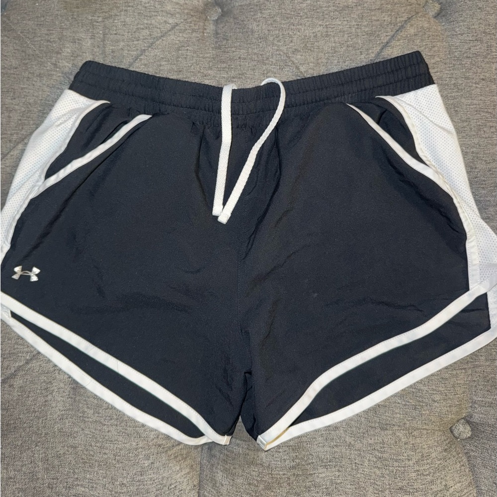 Under Armour Black and White Women's Athletic Shorts